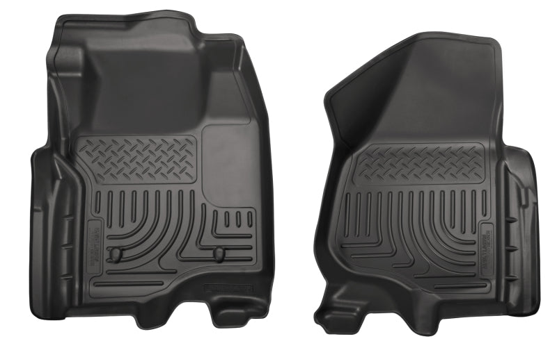 Husky Liners 11-12 Ford Super Duty Crew & Extended Cab WeatherBeater Front Row Black Floor Liners