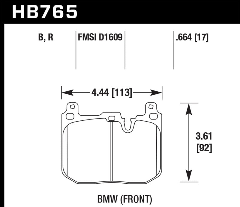Hawk 15-17 BMW M4 DTC-30 Front Race Pads