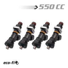 Load image into Gallery viewer, BLOX Racing Eco-Fi Street Injectors 550cc/min w/1/2in Adapter Honda B/D/H Series (Set of 4)