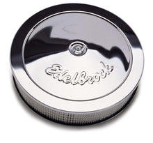 Load image into Gallery viewer, Edelbrock Air Cleaner Pro-Flo Series Round Steel Top Paper Element 14In Dia X 3 313In Chrome