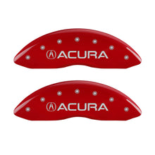 Load image into Gallery viewer, MGP 4 Caliper Covers Engraved Front Acura Engraved Rear MDX Red finish silver ch