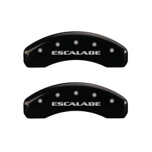 Load image into Gallery viewer, MGP 4 Caliper Covers Engraved Front &amp; Rear Escalade Black finish silver ch