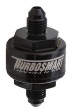 Load image into Gallery viewer, Turbosmart Billet Turbo Oil Feed Filter w/ 44 Micron Pleated Disc AN-3 Male Inlet - Black