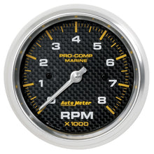 Load image into Gallery viewer, Autometer Marine Carbon Fiber 3-3/8in 8k RPM Tachometer