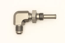 Load image into Gallery viewer, DeatschWerks 6AN Male Flare To 5/16in. Male Barb Bulkhead Adapter 90-Degree (Incl. Nut)
