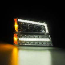 Load image into Gallery viewer, AlphaRex 03-06 Chevy Silverado 1500/2500HD/3500HD/Avalanche Chrome NOVA LED Proj Headlights