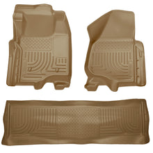 Load image into Gallery viewer, Husky Liners 11-12 Ford SD Crew Cab WeatherBeater Combo Tan Floor Liners (w/o Manual Trans Case)