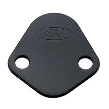 Load image into Gallery viewer, Ford Racing Fuel Pump Block Off Plate - Black Crinkle Finish w/ Ford Oval