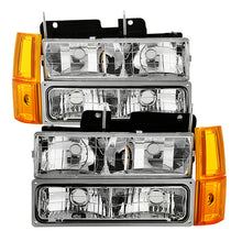 Load image into Gallery viewer, Xtune GMC Yukon 94-99 Headlights w/ Corner &amp; Parking Lights 8pcs Sets -Chrome HD-JH-GCK94-AM-C-SET