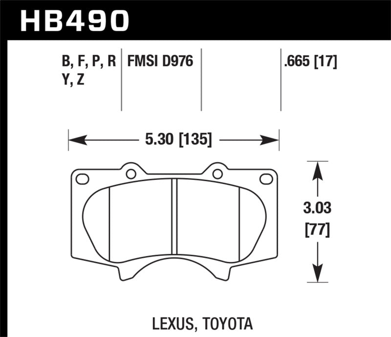Hawk 2010-2014 Lexus GB460 HPS 5.0 Front Brake Pads