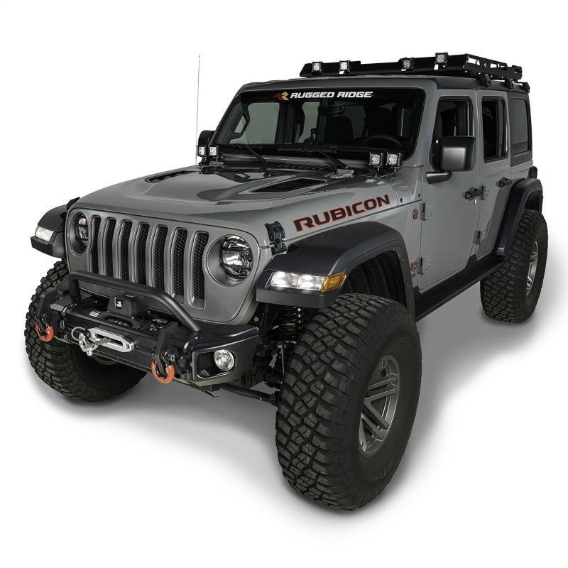 Rugged Ridge 18-20 Jeep Wrangler JL/JT Arcus Front Bumper Set w/ Overrider