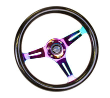 Load image into Gallery viewer, NRG Classic Wood Grain Steering Wheel (350mm) Black Sparkle/Galaxy Color w/Neochrome 3-Spoke