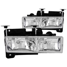 Load image into Gallery viewer, ANZO 1988-1998 Chevrolet C1500 Crystal Headlights Chrome w/o Bulbs