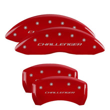 Load image into Gallery viewer, MGP 4 Caliper Covers Engraved Front &amp; Rear Block/Challenger Red finish silver ch