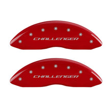 Load image into Gallery viewer, MGP 4 Caliper Covers Engraved Front &amp; Rear Block/Challenger Red finish silver ch