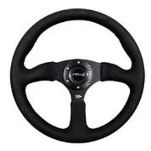 Load image into Gallery viewer, NRG Reinforced Steering Wheel (350mm / 2.5in. Deep)Blk Alcantara Comfort Grip w/4mm Matte Blk Spokes