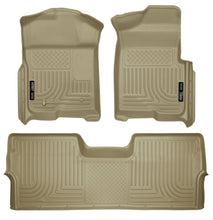 Load image into Gallery viewer, Husky Liners 09-12 Ford F-150 Super Crew Cab WeatherBeater Combo Tan Floor Liners