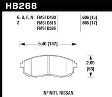 Load image into Gallery viewer, Hawk 1999-2000 Infiniti G20 HPS 5.0 Front Brake Pads