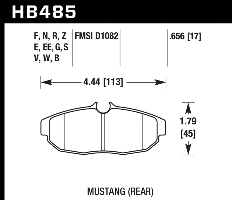 Hawk 2011-2012 Ford Mustang 5.0L Perf. 5.0 (w/Brembo Brakes) High Perf. Street 5.0 Rear Brake Pads