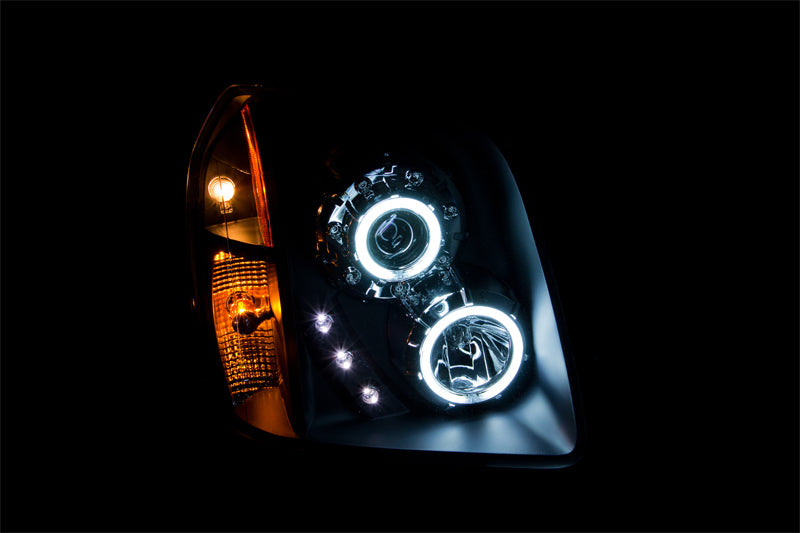 ANZO 2007-2014 Gmc Yukon Projector Headlights w/ Halo Black (CCFL)