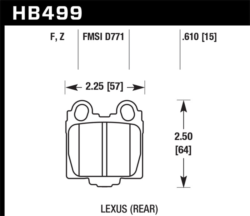 Hawk 00-05 Lexus IS300 HPS Street Rear Brake Pads