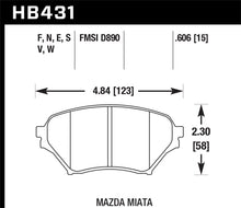 Load image into Gallery viewer, Hawk 01-05 Miata w/ Sport Suspension HPS  Street Front Brake Pads D890