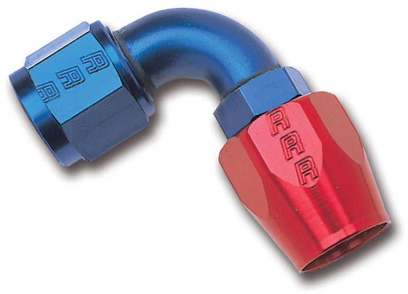 Russell Performance -6 AN Red/Blue 90 Degree Full Flow Hose End
