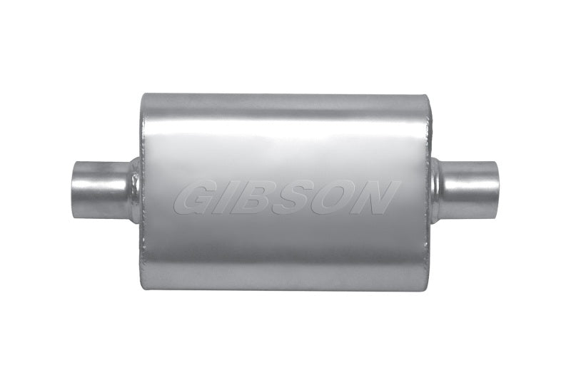 Gibson MWA Superflow Center/Center Oval Muffler - 4x9x14in/3in Inlet/3in Outlet - Stainless