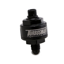 Load image into Gallery viewer, Turbosmart Billet Turbo Oil Feed Filter w/ 44 Micron Pleated Disc AN-4 Male to AN-4 ORB- Black
