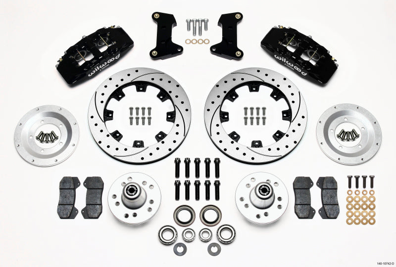 Wilwood Dynapro 6 Front Hub Kit 12.19in Drilled 74-80 Pinto/Mustang II Disc Spindle only