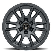 Load image into Gallery viewer, ICON Vector 6 17x8.5 6x135 6mm Offset 5in BS 87.1mm Bore Satin Black Wheel