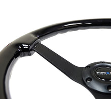 Load image into Gallery viewer, NRG Reinforced Steering Wheel (350mm / 3in. Deep) Black w/Black Chrome Solid 3-Spoke Center