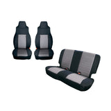 Rugged Ridge Seat Cover Kit Black/Gray 03-06 Jeep Wrangler TJ