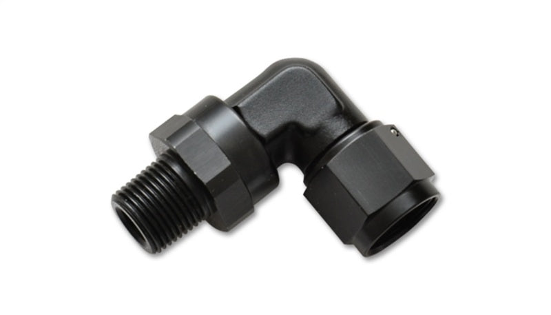 Vibrant -8AN to 1/2in NPT Female Swivel 90 Degree Adapter Fitting