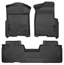 Load image into Gallery viewer, Husky Liners 09-12 Ford F-150 Super Cab WeatherBeater Combo Black Floor Liners