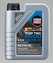 Load image into Gallery viewer, LIQUI MOLY 1L Top Tec 6600 Motor Oil SAE 0W20