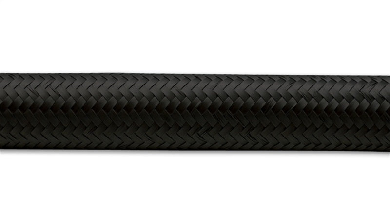 Vibrant -6 AN Black Nylon Braided Flex Hose (5 foot roll)