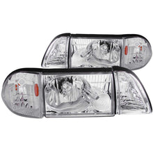 Load image into Gallery viewer, ANZO 1987-1993 Ford Mustang Crystal Headlights Chrome w/ Corner Lights 2pc