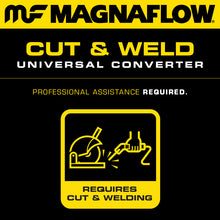 Load image into Gallery viewer, MagnaFlow Conv Univ 2.25in Inlet/Outlet Center/Center Round 9in Body L x 5.125in W x 13in Overall L