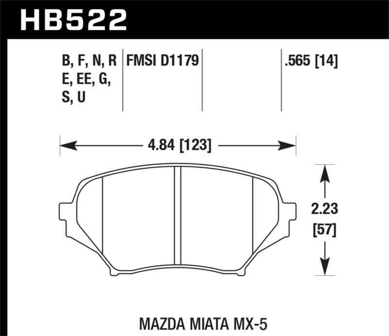 Hawk HP 06-10 Mazda Miata Mx-5 HP+ Street Front Brake Pads