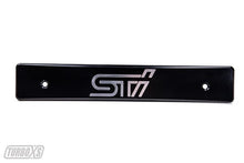 Load image into Gallery viewer, Turbo XS 15-17 Subaru WRX/STi Billet Aluminum License Plate Delete Black Machined STi Logo