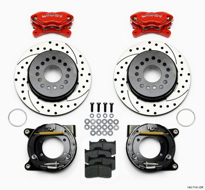 Wilwood Forged Dynalite P/S P-B Kit Drilled-Red Chevy 12 Bolt w/ C-Clips