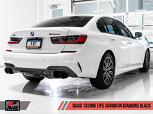 Load image into Gallery viewer, AWE Tuning 2019+ BMW M340i (G20) OE-Config-To-Quad Tip Conversion Kit - Diamond Black Tip