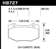 Load image into Gallery viewer, Hawk 2014 Chevrolet Corvette HPS Rear Brake Pads
