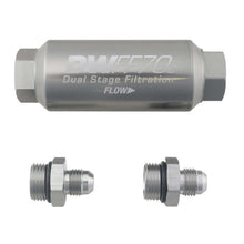 Load image into Gallery viewer, DeatschWerks 6AN 10 Micron 70mm Compact In-Line Fuel Filter Kit