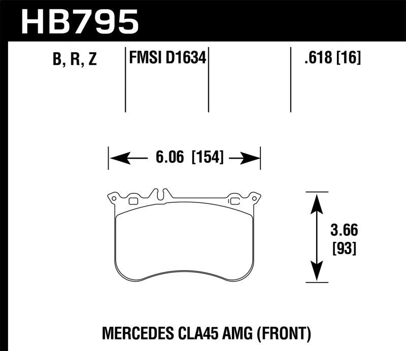Hawk 14-17 Mercedes-Benz CLA 45 AMG/15-17 Mercedes-Benz GLA 45 AMG HPS 5.0 Front Brake Pads