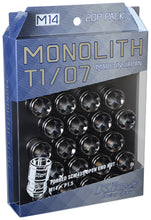 Load image into Gallery viewer, Project Kics 14 x 1.5 Glorious Black T1/07 Monolith Lug Nuts - 20 Pcs