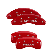 Load image into Gallery viewer, MGP 4 Caliper Covers Front Acura Rear RDX Red Finish Silver Characters (Req 18in+ Wheel)