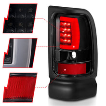 Load image into Gallery viewer, ANZO 1994-2001 Dodge Ram 1500 LED Taillights Plank Style Black w/Clear Lens