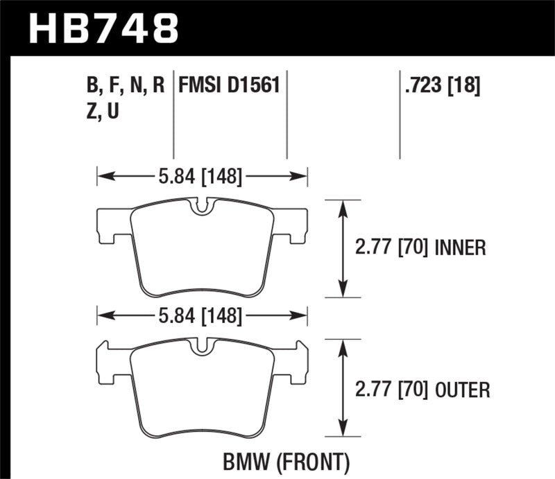 Hawk 13-14 BMW 328i/328i xDrive / 2014 428i/428i xDrive HPS 5.0 Front Brake Pads